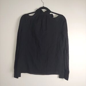 42/8 Rochas Designer Black Halter Cotton Casual Top